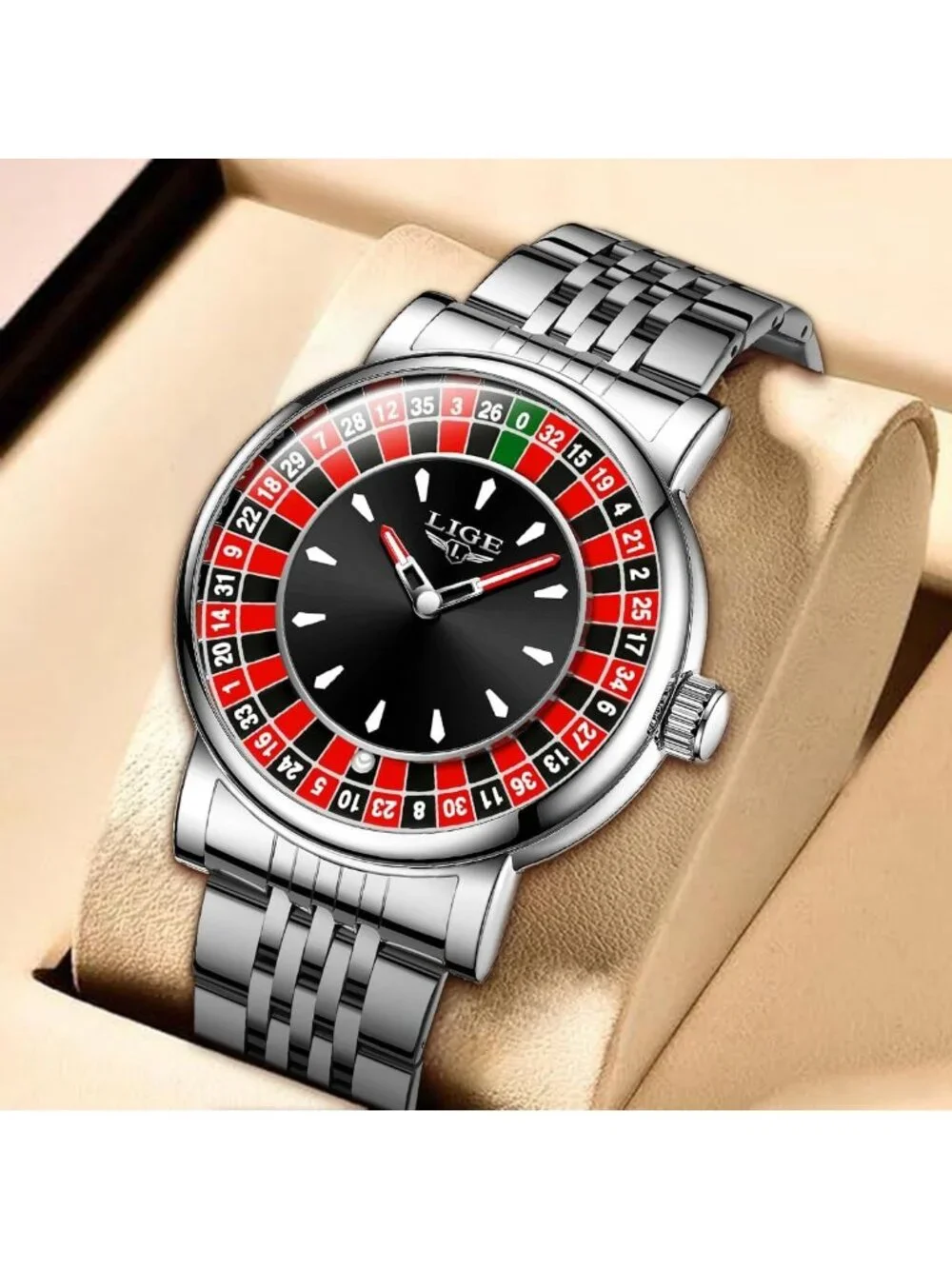 Waterproof Business Dress Quartz Watches for Men | Stylish Roulette Wheel Design